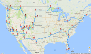 Olson NPS Road trip map